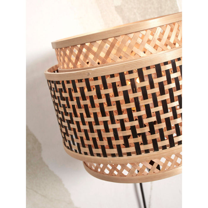 GOOD&MOJO Wandlamp Bhutan - Bamboe|Zwart - Ø25cm