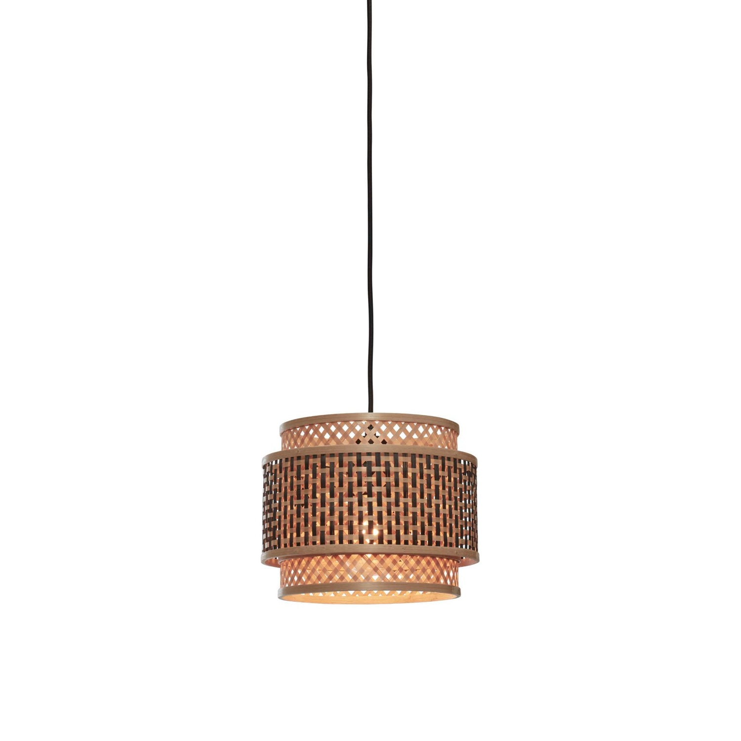 GOOD&MOJO Hanglamp Bhutan - Bamboe|Zwart - Ø25cm