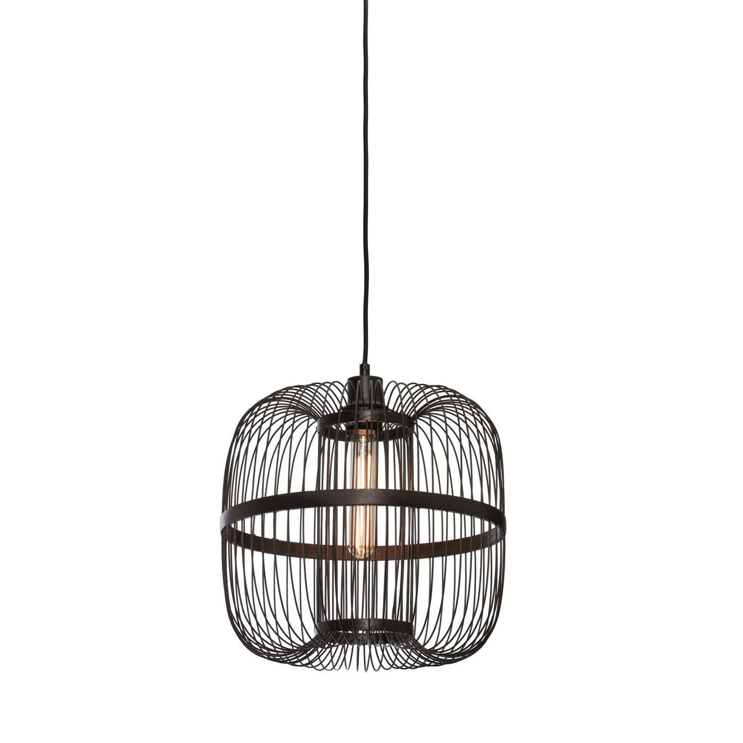 GOOD&MOJO Hanglamp Hokkaido - Bamboe Zwart - Ø25cm