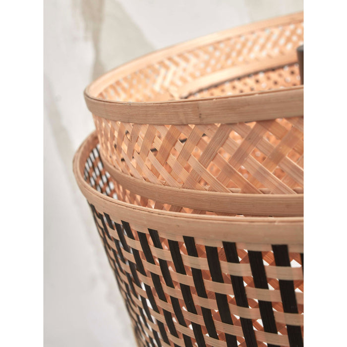 GOOD&MOJO Vloerlamp Bhutan - Zwart|Bamboe - Ø25x130cm