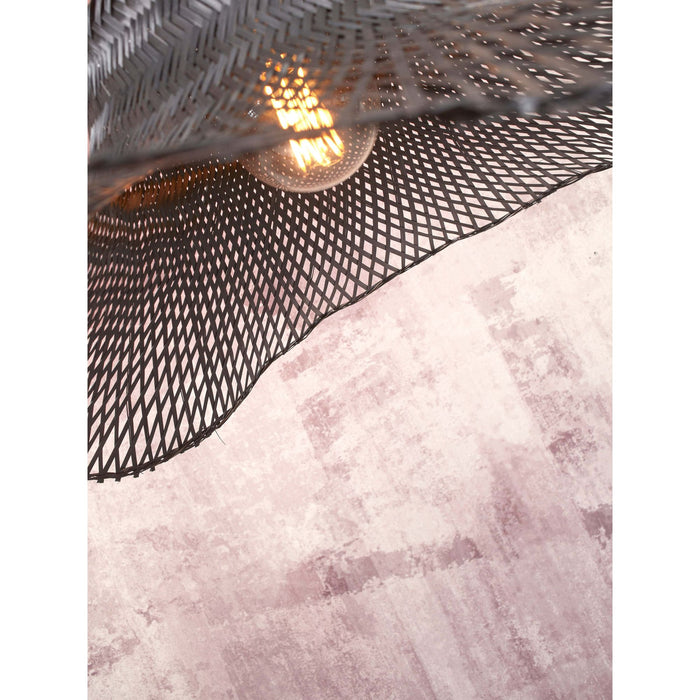 GOOD&MOJO Plafonniere Ibiza - Bamboe Zwart - 50x50x15cm