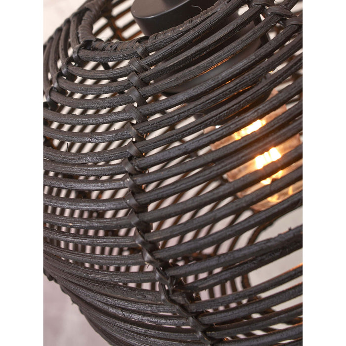 GOOD&MOJO Plafonniere Tanami - Rotan Zwart - Ø25cm