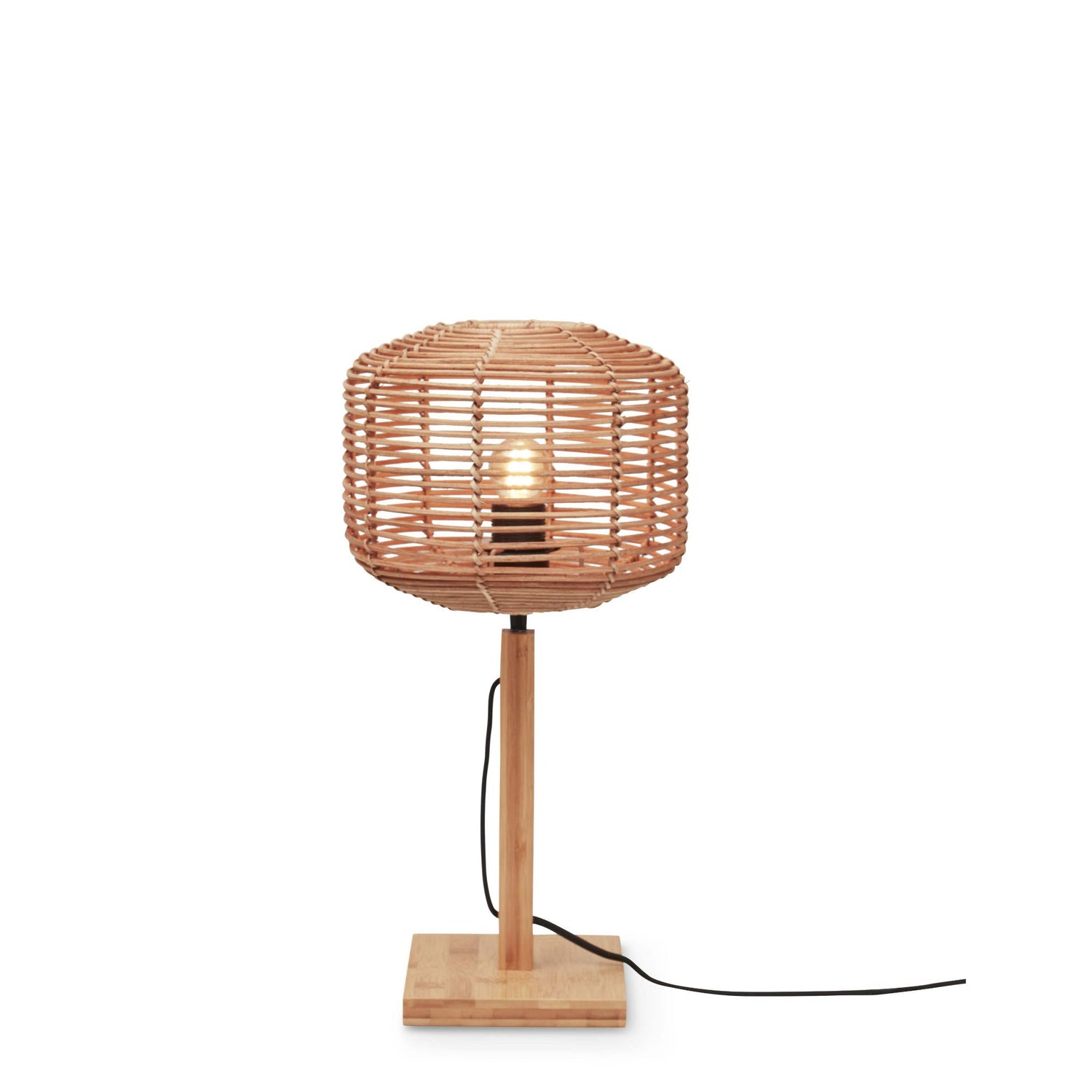 GOOD&MOJO Tafellamp Tanami - Bamboe|Rotan - Ø25cm