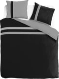 Seashell Dekbedovertrek Stripe - 240x200|260cm - zwart|grijs