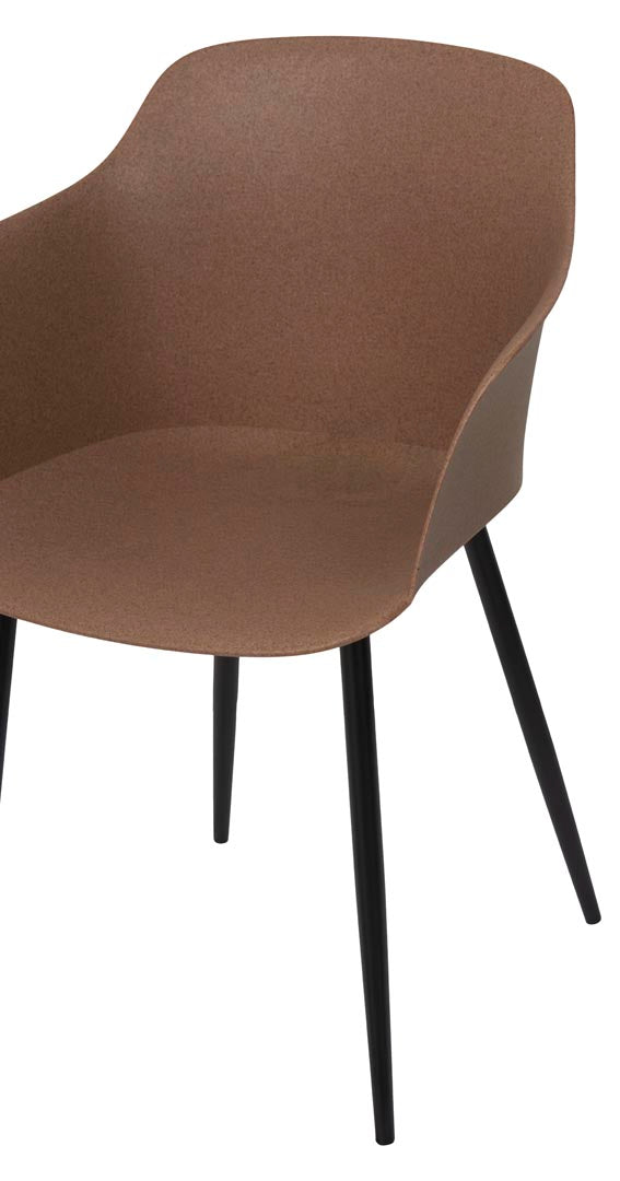 Hioshop Camilla tuinstoel zwart, bruin.