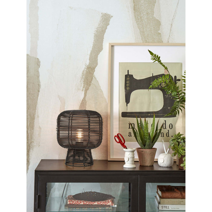 GOOD&MOJO Tafellamp Tanami - Rotan Zwart - Ø27cm
