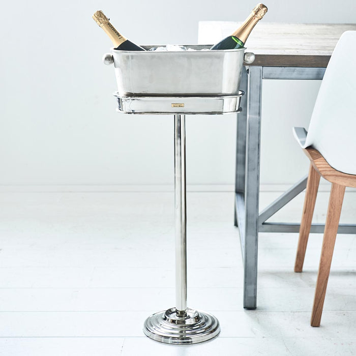 Rivièra Maison - Luxe Wijnkoeler in S30 - Zilver, gemaakt van A34 - Aluminium, 15x40x82 cm