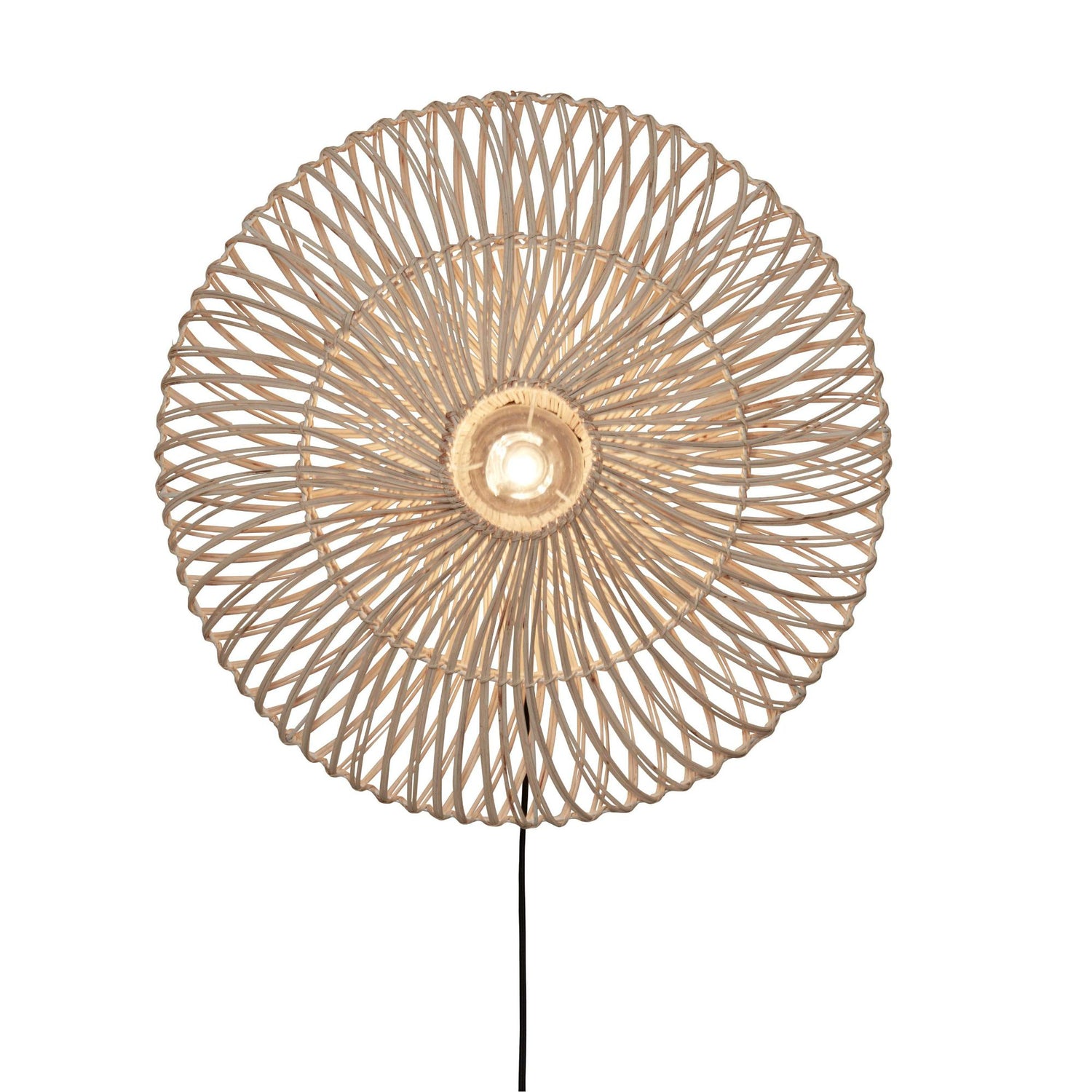 GOOD&MOJO Wandlamp Zanzibar - Rotan Wit - Ø55cm