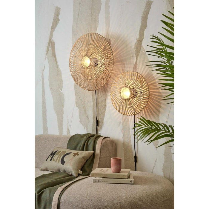GOOD&MOJO Wandlamp Zanzibar - Rotan Wit - Ø55cm