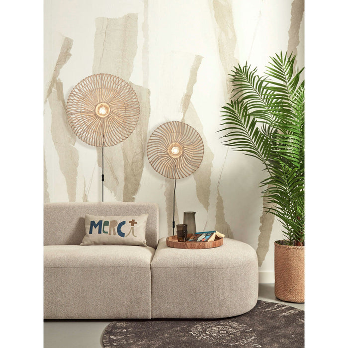 GOOD&MOJO Wandlamp Zanzibar - Rotan Wit - Ø55cm