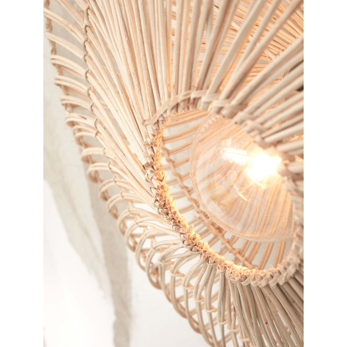 GOOD&MOJO Wandlamp Zanzibar - Rotan Wit - Ø55cm
