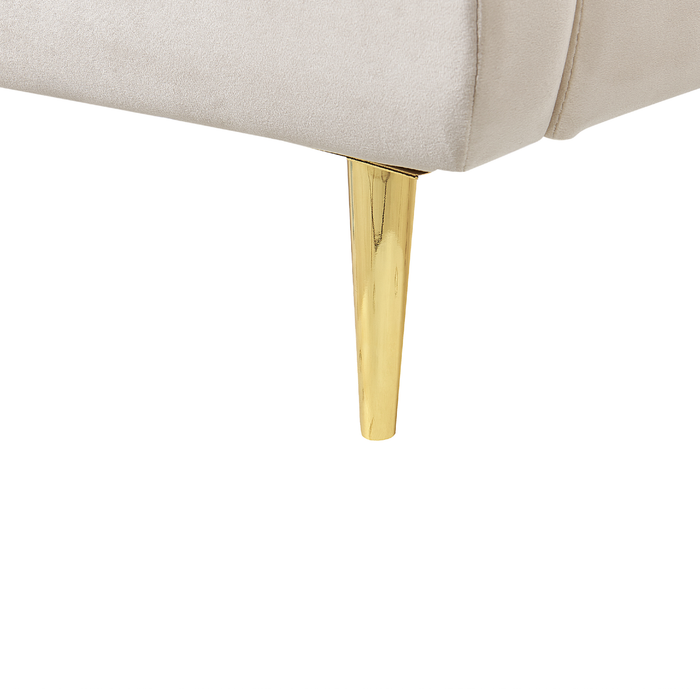 Beliani - FORBACH - Tweepersoonsbed - Beige - 140 x 200 cm - Fluweel