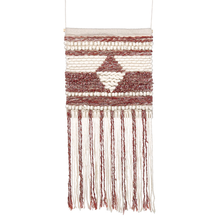 Beliani - SAIF - Wanddecoratie - Donkerrood - Wol