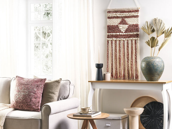 Beliani - SAIF - Wanddecoratie - Donkerrood - Wol