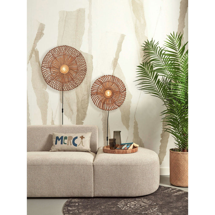 GOOD&MOJO Wandlamp Zanzibar - Rotan - Ø40cm
