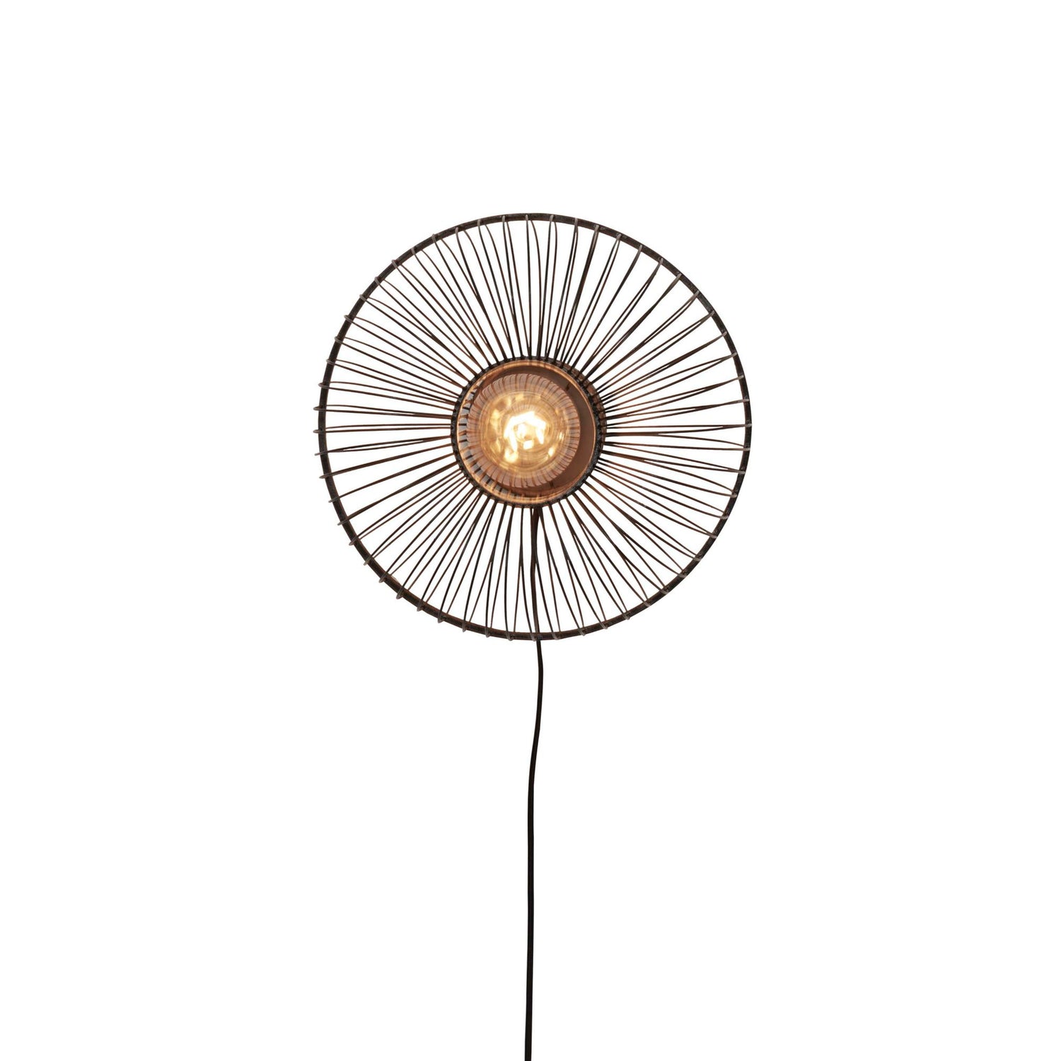 GOOD&MOJO Wandlamp Hokkaido - Bamboe Zwart - Ø38cm