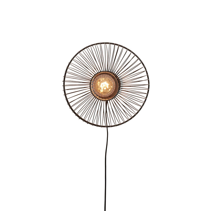 GOOD&MOJO Wandlamp Hokkaido - Bamboe Zwart - Ø38cm