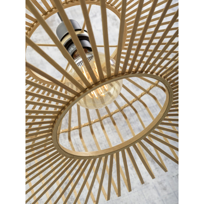 GOOD&MOJO Wandlamp Bromo - Bamboe Zwart|Naturel - 55x40x45cm