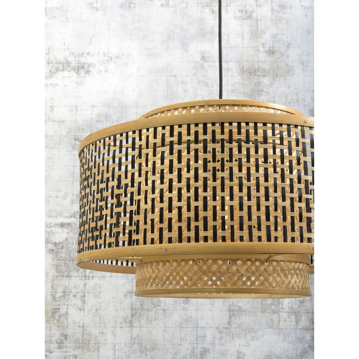 GOOD&MOJO Wandlamp Bhutan - Bamboe|Zwart - 57x50x50cm