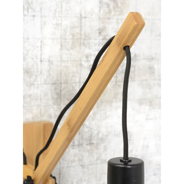 GOOD&MOJO Wandlamp Bhutan - Bamboe|Zwart - 57x50x50cm