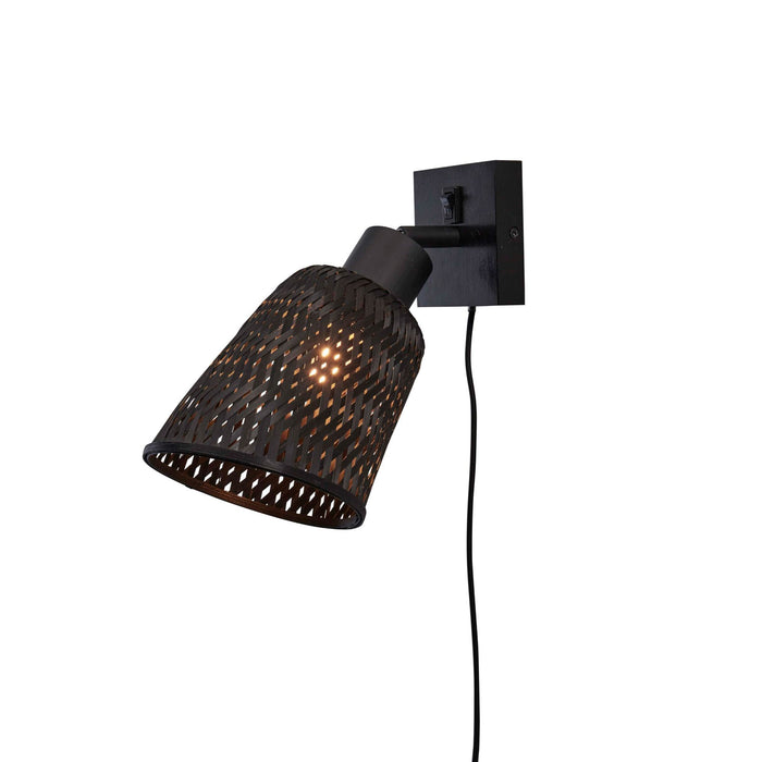 GOOD&MOJO Wandlamp Java - Bamboe Zwart - Ø15cm