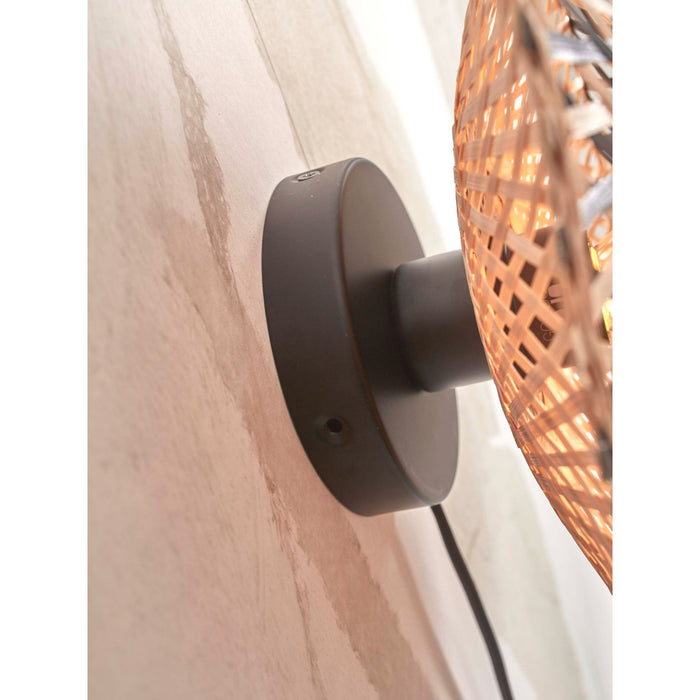 GOOD&MOJO Kalimantan Wandlamp Rond - Ø87cm - Zwart / Bamboe