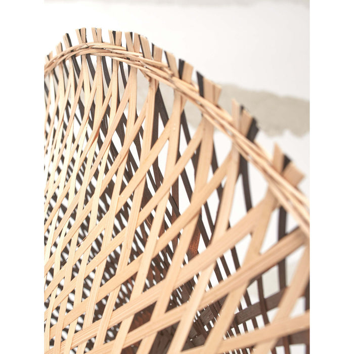 GOOD&MOJO Kalimantan Wandlamp Rond - Ø87cm - Zwart / Bamboe