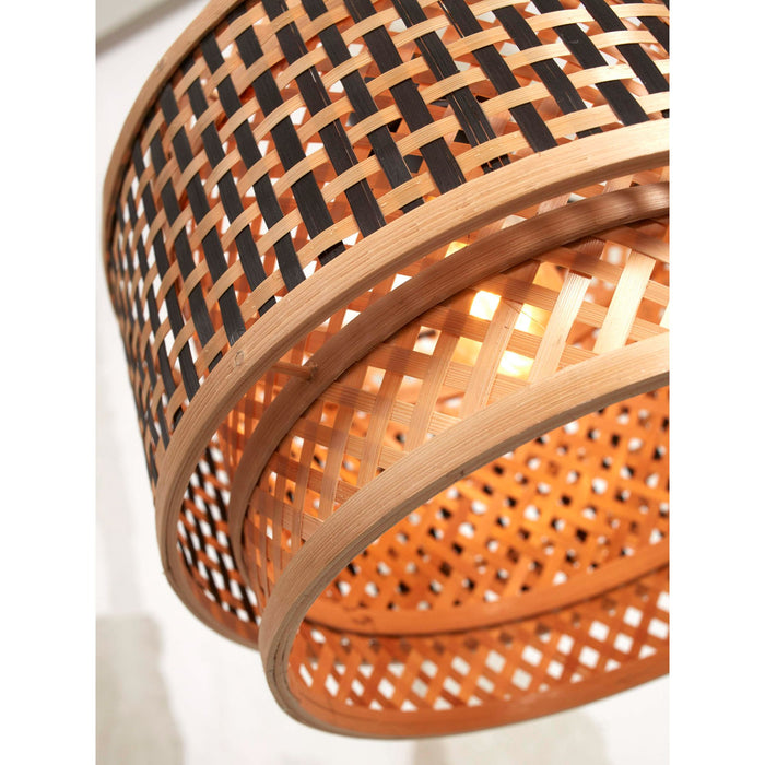 GOOD&MOJO Plafonniere Bhutan - Bamboe|Zwart - Ø25cm