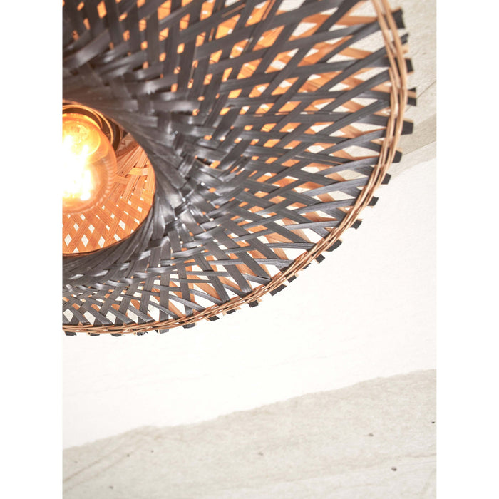GOOD&MOJO Kalimantan Plafondlamp - Ø30cm - Zwart / Bamboe