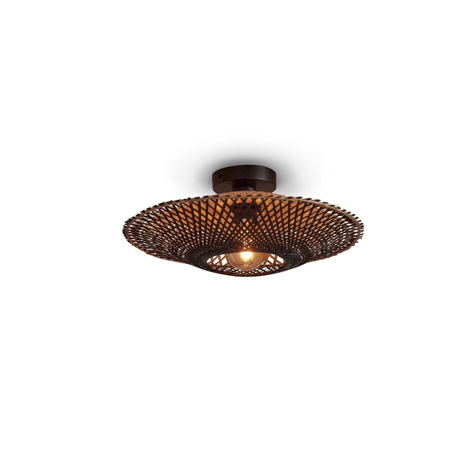 GOOD&MOJO Kalimantan Plafondlamp - Ø44cm - Zwart / Bamboe