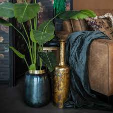 Furnilux - Nile vaas 1 Gold - 16 × 16 × 64 cm