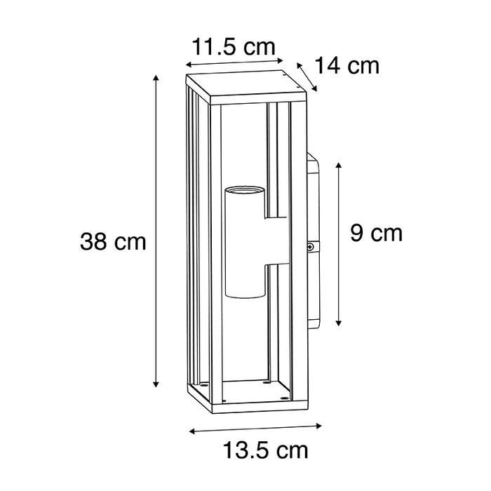QAZQA Smart wandlamp zwart 38 cm 2-lichts IP44 incl. Wifi ST64 -