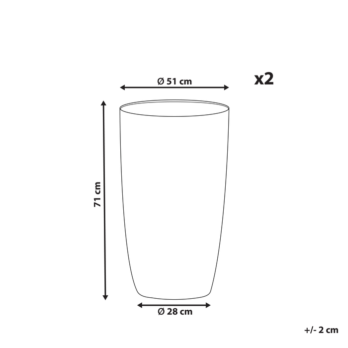 Beliani - CAMIA - Bloempot set van 2 L - Grijs - Stenenmix