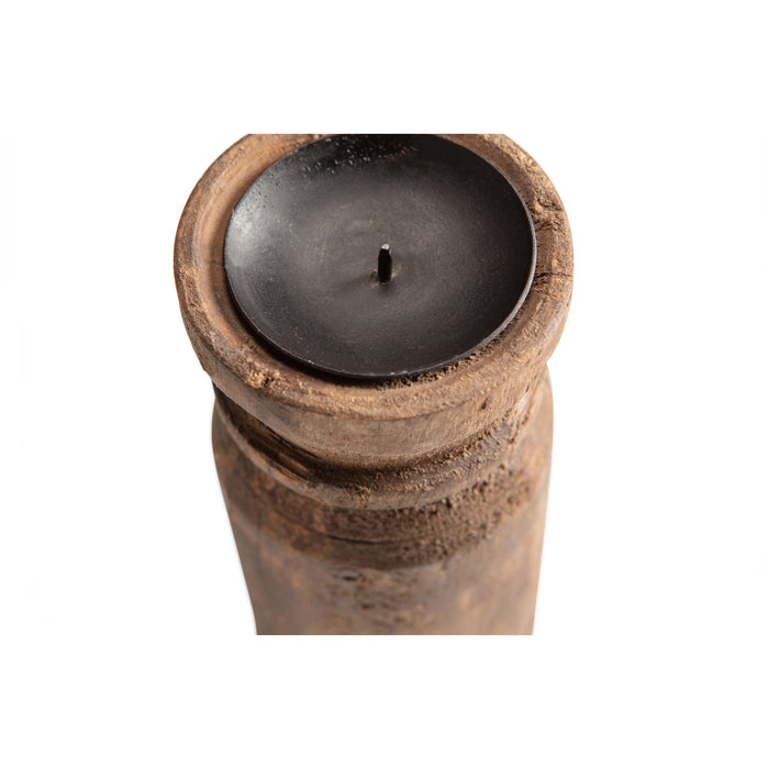 Basiclabel Krul Kandelaren  - Hout  - Naturel  - Set van 3