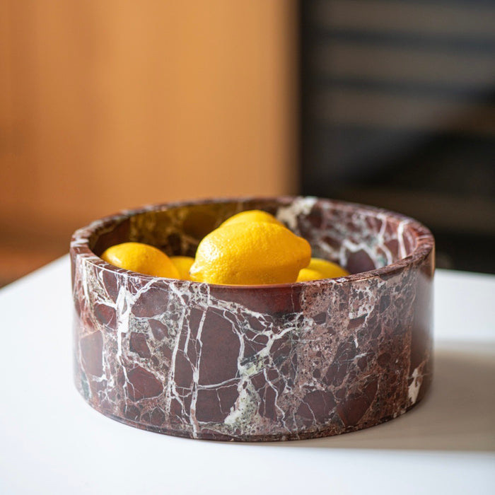 STONED Burgundy Marmer Fruitschaal