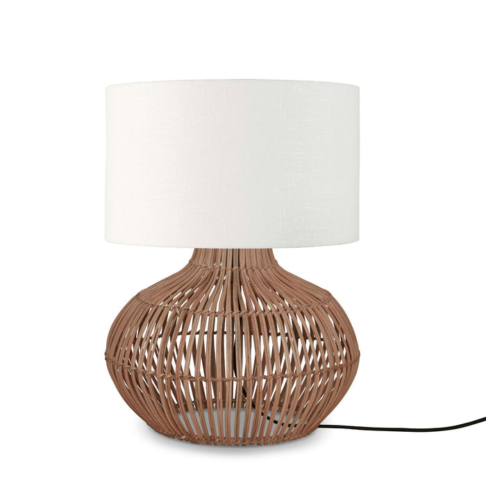 GOOD&MOJO Tafellamp Kalahari - Wit|Rotan - Ø32cm