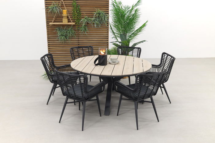 Garden Impressions Edison 148 cm. - ronde tuinset | Jasmine black