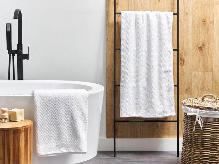 Beliani - MITIARO - Handdoek set van 2 - Wit - Katoen