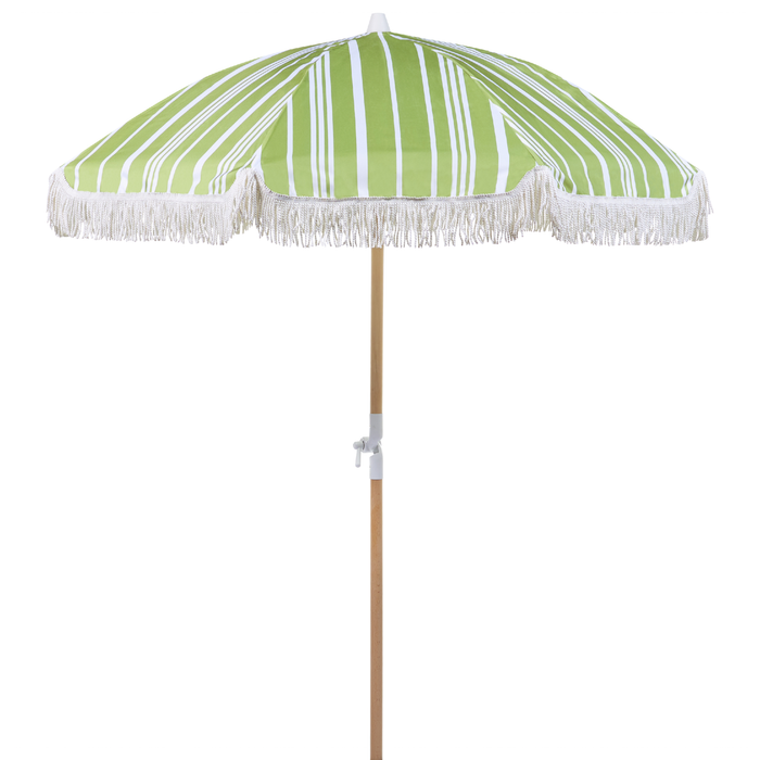 Beliani - MONDELLO - Parasol - Groen|Wit - Polyester