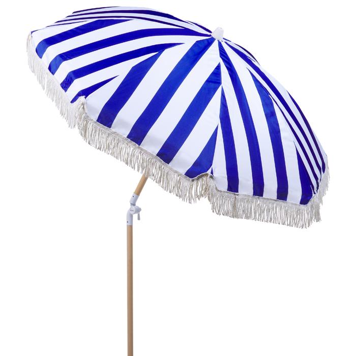 Beliani - MONDELLO - Parasol - Blauw|Wit - Polyester