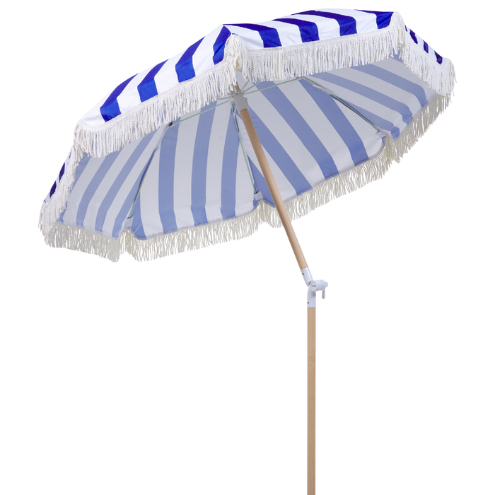 Beliani - MONDELLO - Parasol - Blauw|Wit - Polyester