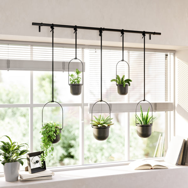 Umbra Triflora Hangende Bloempotten - Set van 5 - Zwart