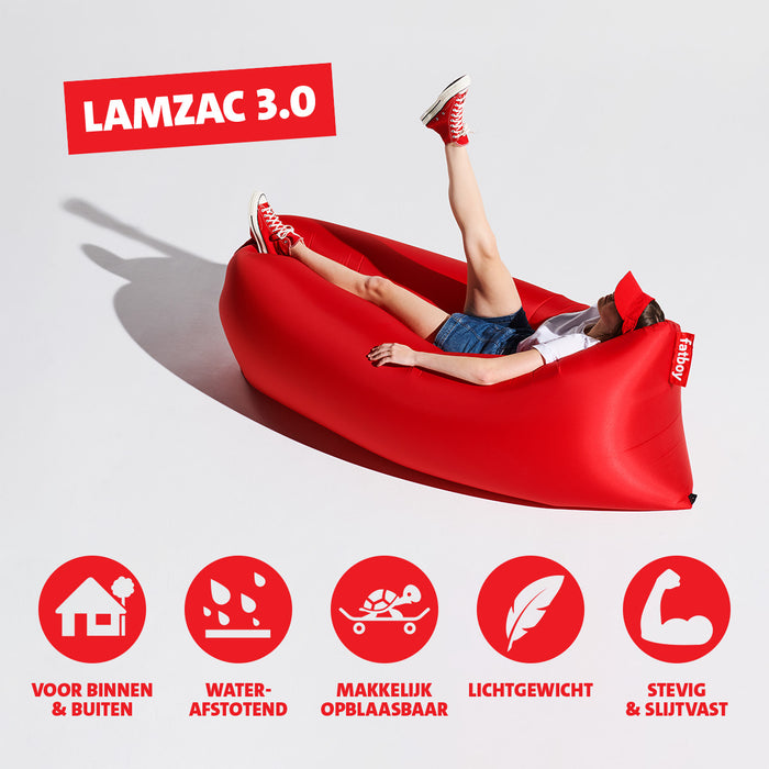 Air lounger - Luchtzak - Oplaasbare Zitzak Lamzac 3.0 - Rood