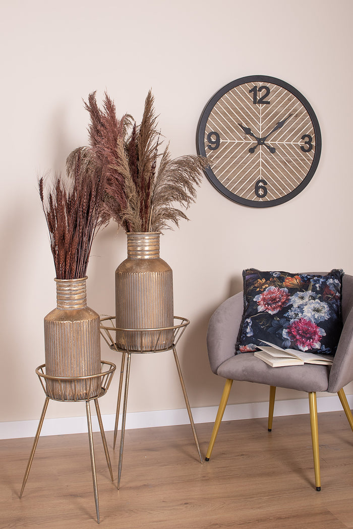 Clayre & Eef Vaas  Ø 22x44 cm Goudkleurig Metaal Decoratie Vaas