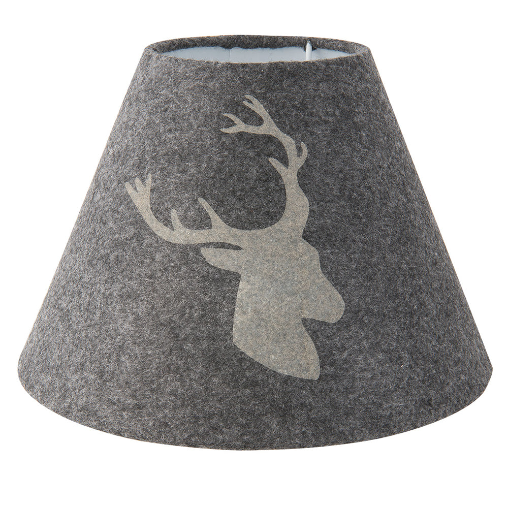Clayre & Eef Lampenkap  Ø 23x17 cm Grijs Vilt Rond Stoffen Lampenkap