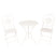 Clayre & Eef Bistroset Bistrotafel Bistrostoel 3-delig Ø 60x70 Wit