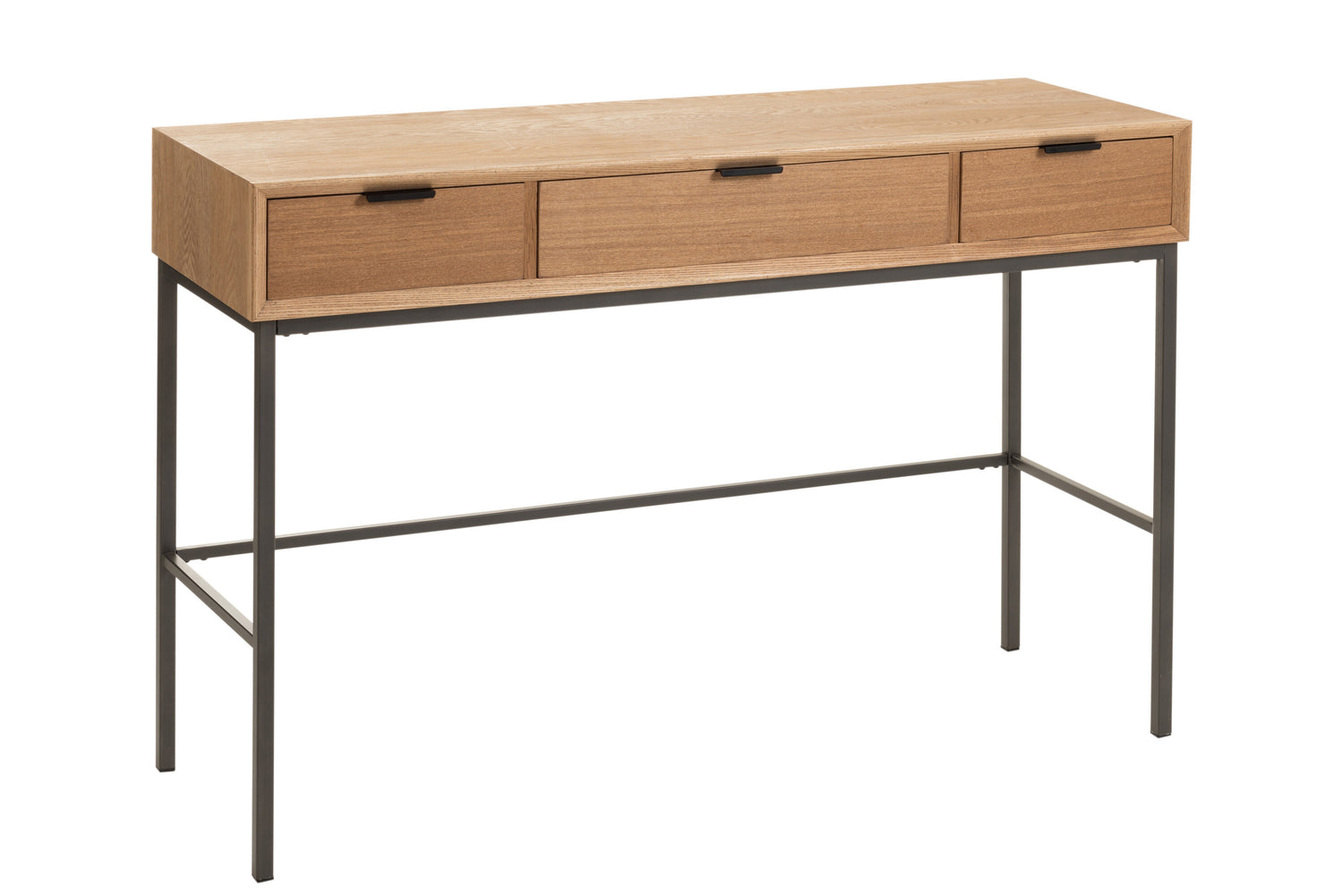 J-Line console 3 Laden - hout|metaal - naturel