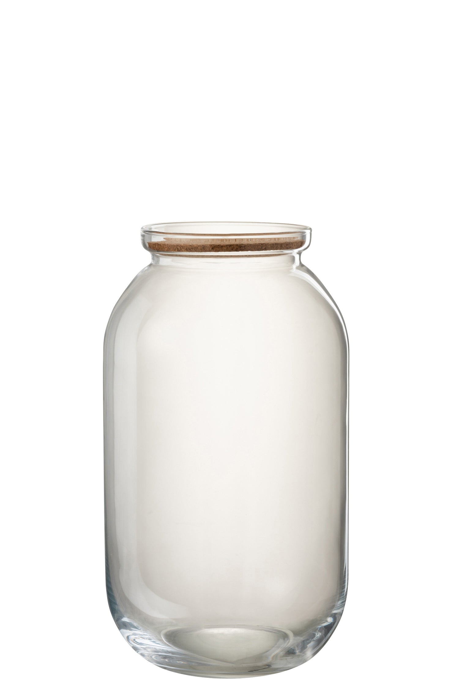 J-Line voorraadpot Roxy - glas|kurk - transparant - large