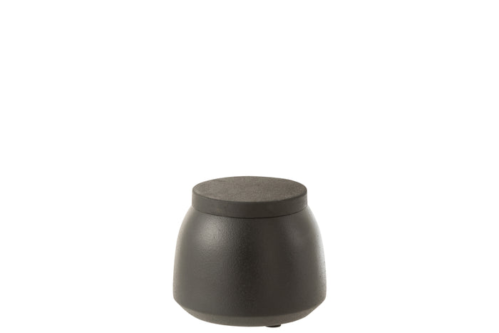 J-Line voorraadpot - metaal - blinkend zwart - large