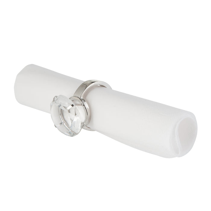 J-Line servetring Trouwring - kunststof - transparant|zilver